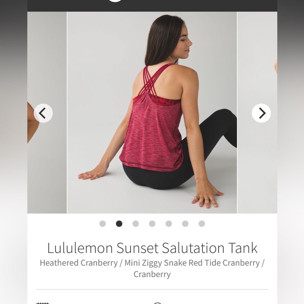 lululemon sz 8 Sunset Salutation Cranberry Strappy Back Tank top bra yoga gym - Picture 14 of 14
